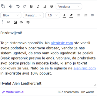 System email for visitors who already received a welcome coupon