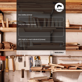 Internal form for recording product name, description and store URL
